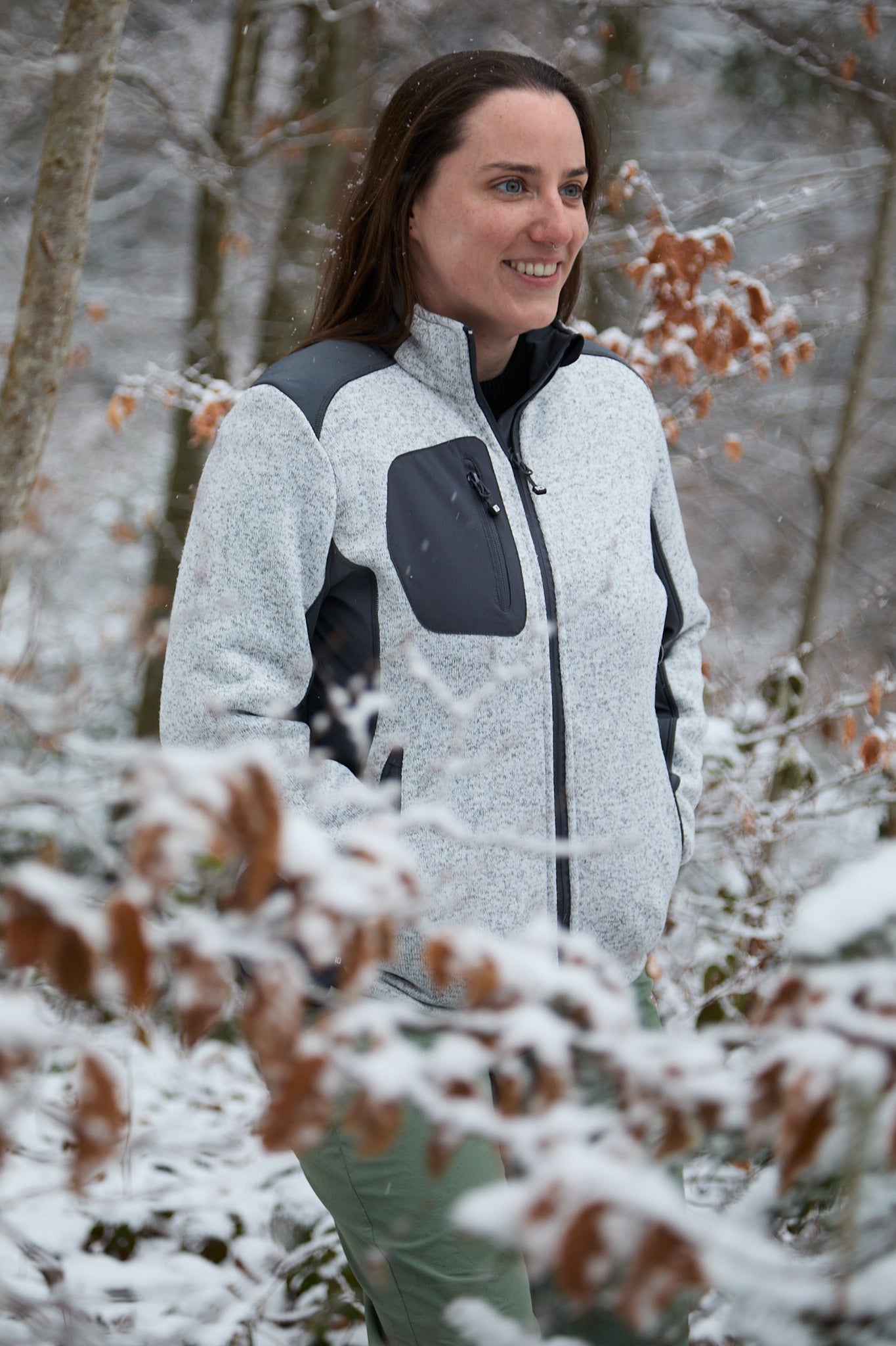 Strickfleece Jacke Damen
